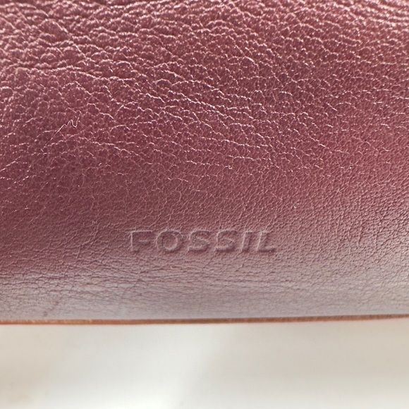 Fossil Felicity Satchel Tote Bordeaux Leather Bag Purse Double Shoulder Strap - Picture 5 of 16